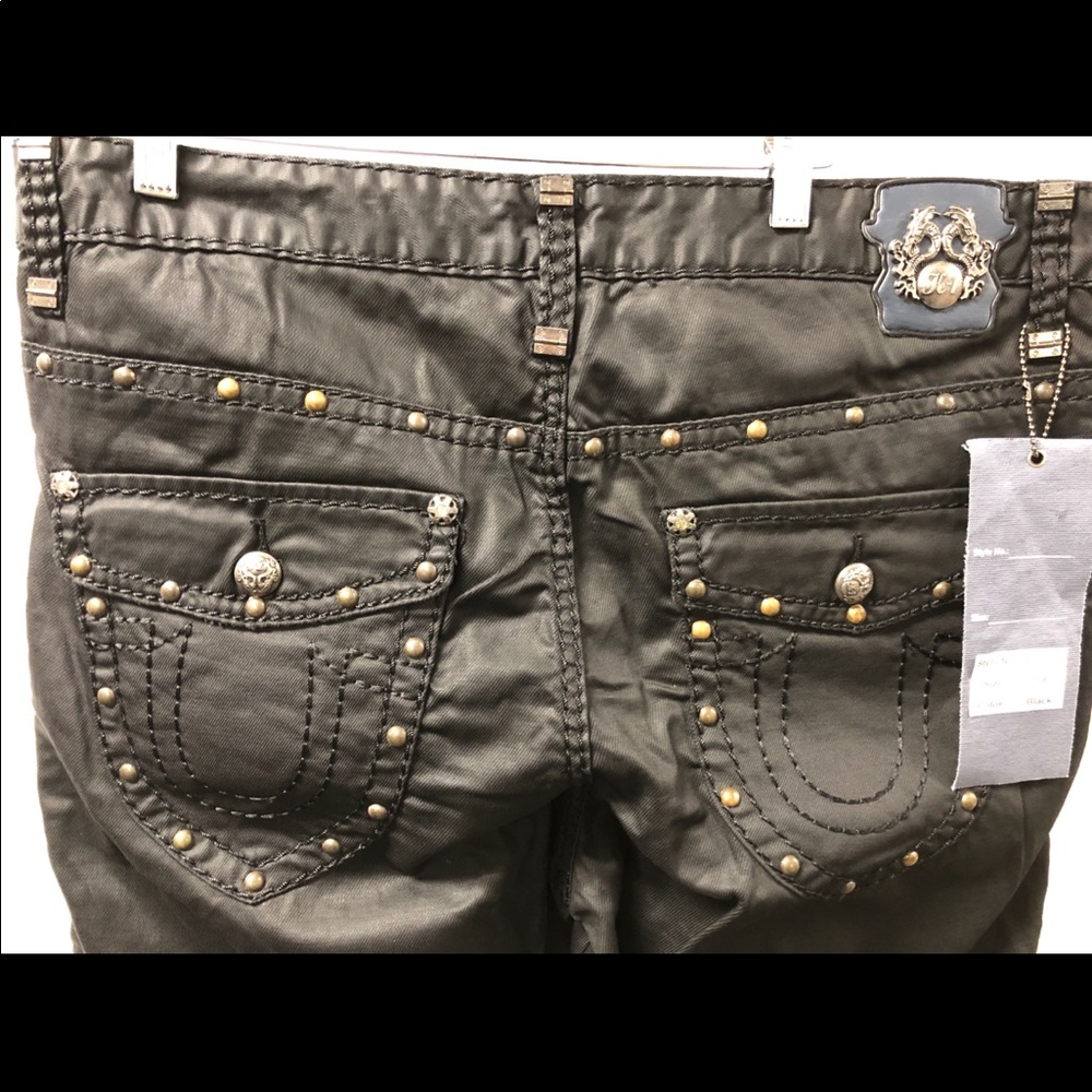 K1 Brand Black denim men’s jeans with embroidery